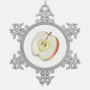 APFELLEBENSMITTEL SCHNEEFLOCKEN Zinn-Ornament