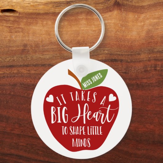 Apfellehrer, es braucht ein großes Herz, um kleine Schlüsselanhänger (Vorderseite)