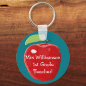 Apfelmalerei des personalisierten Lehrers Schlüsselanhänger (Vorderseite)