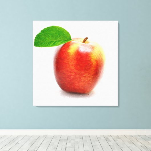 Apfelmalerei Wrapped Canvas Leinwanddruck (Insitu (Holzboden))