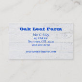 Apfelmaß Visitenkarte (Rückseite)