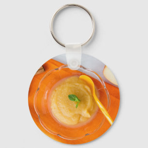 Apfelmus mit Zimt und orangen Löffel Schlüsselanhänger