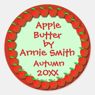 Apfelmus-oder Apple-Butteraufkleber Runder Aufkleber