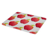 Apfelmuster für Red Watercolor Schneidebrett (Ecke)