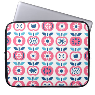 Apfelmuster nahtlos. Set der bunten Retro-Anwendun Laptopschutzhülle