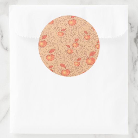 Äpfelmuster Runder Aufkleber (Tasche)