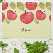 Apfelmuster Wasserfarbe Handlackiert Geschirrtuch (Gefaltet)