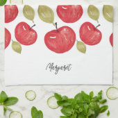 Apfelmuster Wasserfarbe Handlackiert Geschirrtuch (Gefaltet)