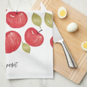 Apfelmuster Wasserfarbe Handlackiert Geschirrtuch (Viertel Falte)