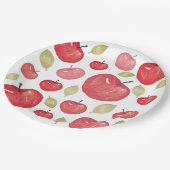 Apfelmuster Wasserfarbe Handlackiert Pappteller (Schrägansicht)