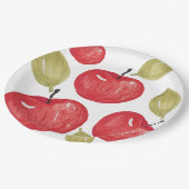 Apfelmuster Wasserfarbe Handlackiert Pappteller (Schrägansicht)