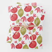 Apfelmuster Wasserfarbe Handlackierte Wrapping Pap Geschenkpapier Set (Beispiel)
