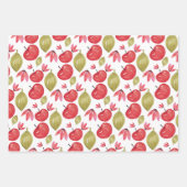 Apfelmuster Wasserfarbe Handlackierte Wrapping Pap Geschenkpapier Set (Vorderseite)