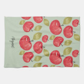 Apfelmuster Wasserfarben Handlackierte Monogramm Geschirrtuch (Horizontal)