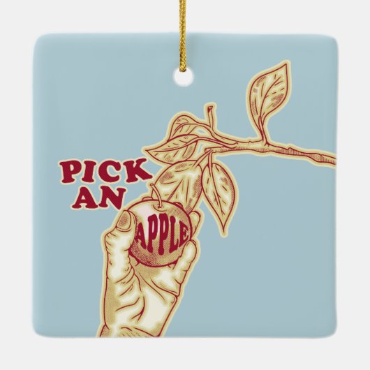 Apfelpflücken Keramikornament (Rückseite)