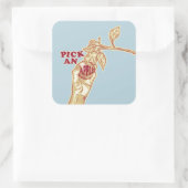 Apfelpflücken Quadratischer Aufkleber (Tasche)