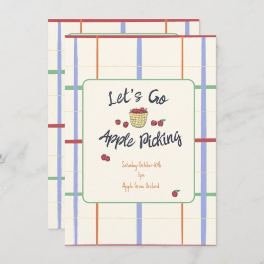 Apfelpflücker-Party Einladung (Vorne/Hinten)