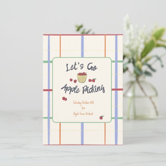 Apfelpflücker-Party Einladung (Stehend Vorderseite)