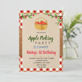Apfelpflücker-Party Einladung (Stehend Vorderseite)
