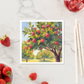 Apfelplantage Herbst Wasserfarben Kunst Serviette (Beispiel)