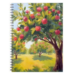 Apfelplantage Herbst Wasserfarben Notizblock