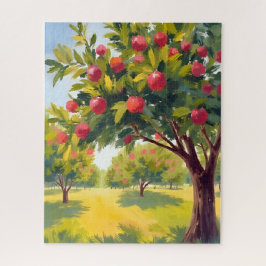 Apfelplantage Herbst Wasserfarben Puzzle