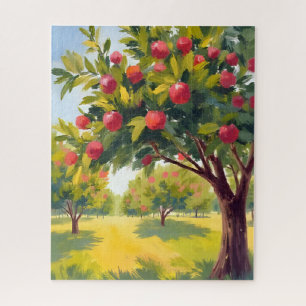 Apfelplantage Herbst Wasserfarben Puzzle