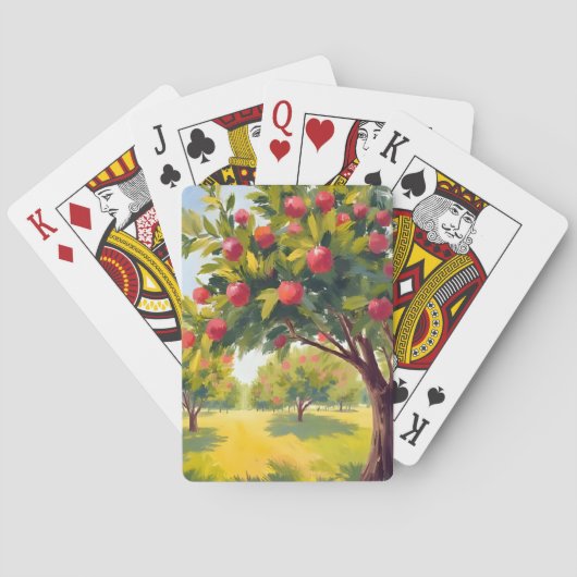 Apfelplantage Herbst Wasserfarben Spielkarten (Rückseite)