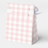 Apfelrosa Bogen kariert erster Geburtstag Geschenkschachtel (Rückseite)