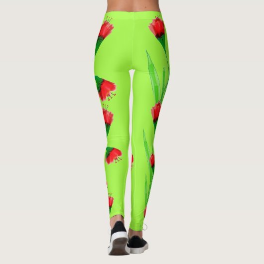 Apfelrot und Limon Leggings (Rückseite)
