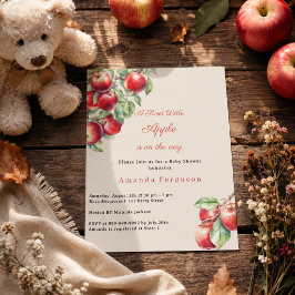 Apfelrotes Gingham-Mädchen Baby Shower Einladung