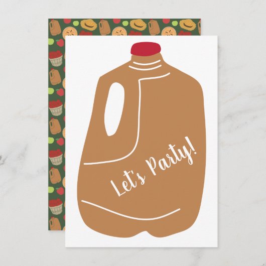 Apfelsaft Fall Gemustertes Party Einladung (Vorne/Hinten)