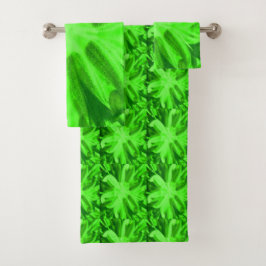 Apfelsalat, grün mit anderen Tönen Badhandtuch Set