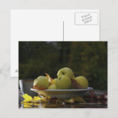 Äpfelschale und Blätter Postkarte (Vorne/Hinten)