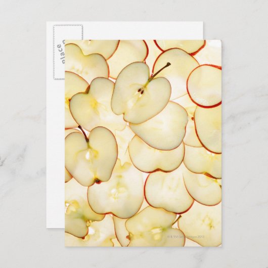Apfelscheiben hinterbeleuchtet und abstrakt angeor postkarte (Vorne/Hinten)