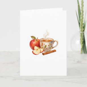 Apfelscheiben und Teetasse Karte