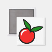 Apfelsinen-Rotfrucht-Cartoon Magnet (Vorderseite/Rückseite)