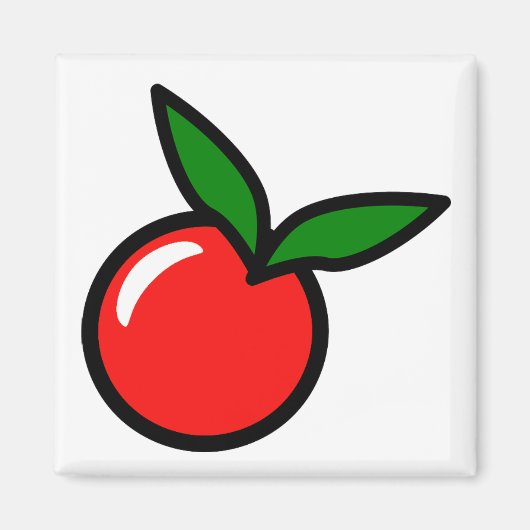 Apfelsinen-Rotfrucht-Cartoon Magnet (Vorne)
