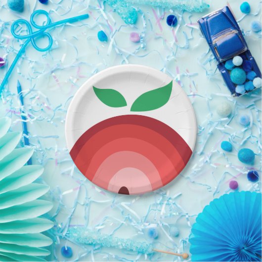 Apfelsinenbogen, rote und rosa Schatten Pappteller (Party)