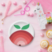 Apfelsinenbogen, rote und rosa Schatten Pappteller (Party)