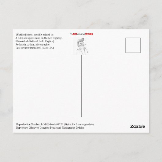 Apfelständer Postkarte (Rückseite)