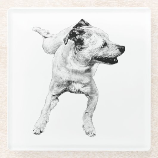 Apfeltisch, fröhliche Achse Glasuntersetzer (Vorderseite)