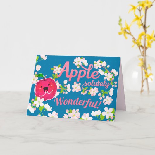 Apfelwein absolut wunderbar | Apple Pun Karte (Gelbe Blume)
