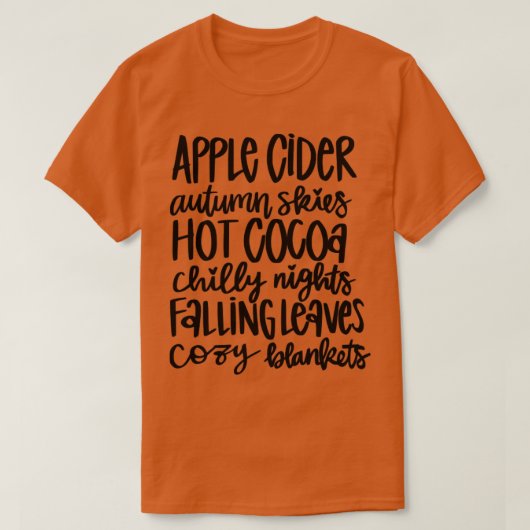 Apfelwein Hot Cocoa Falling Blätter T-Shirt (Design vorne)