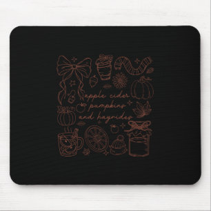 Apfelwein-Kürbisse und Heuwagenfahrten Vintage-Her Mousepad