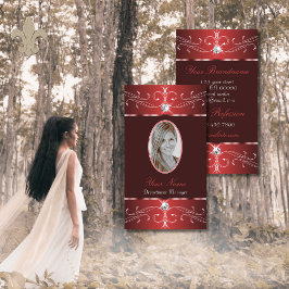 Apfelwein Roter Burgund Verziertes Ornament mit Fo Visitenkarte