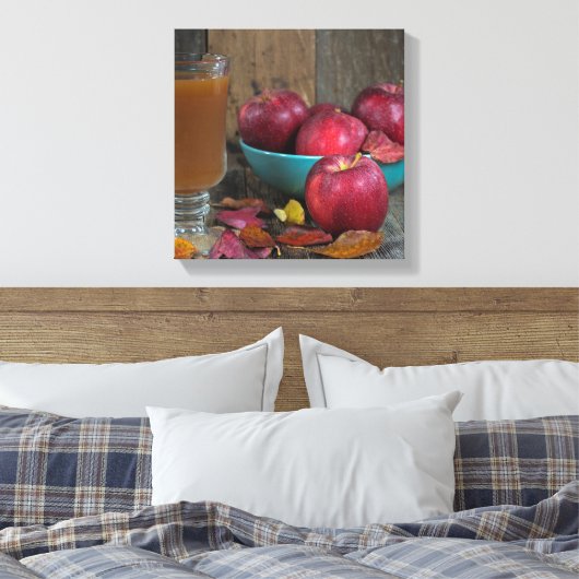 Apfelwein und Äpfel im Herbst Leinwanddruck (Insitu (Schlafzimmer))
