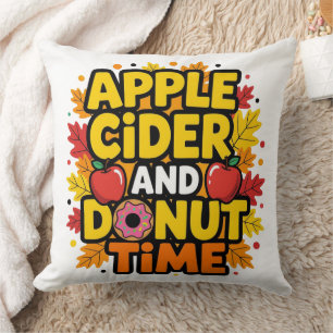 Apfelwein und Donut-Zeit Kissen