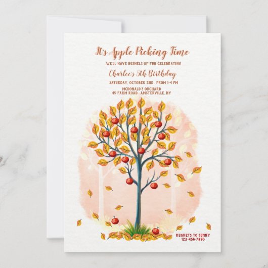 Apfelzeit Einladung (Vorderseite)