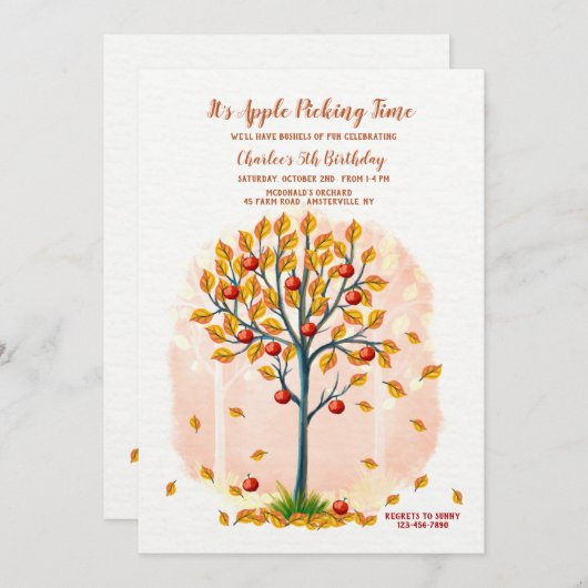 Apfelzeit Einladung (Vorne/Hinten)